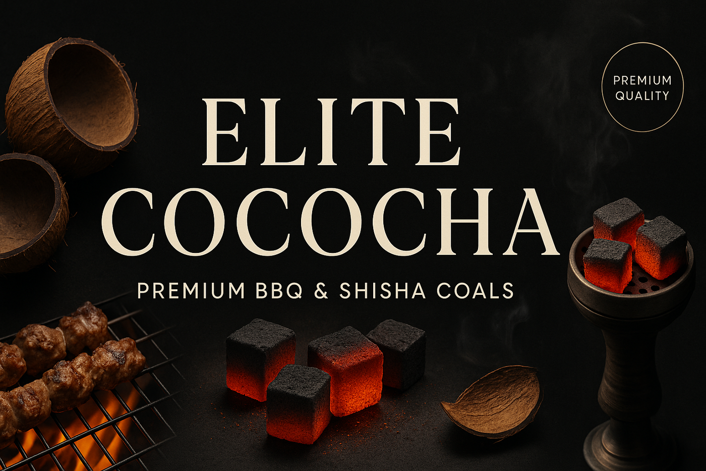 I need a banner for my company elite cococha that sells bbq and shisha coals made of coconut shells